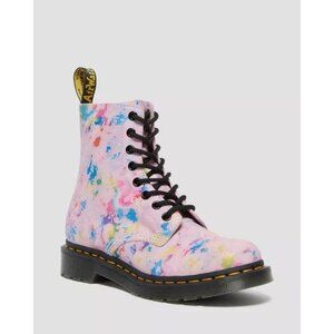 Dr. Martens 1460 Pascal Confetti Suede Lace Up Boots Pink Size EU 41/ US 9